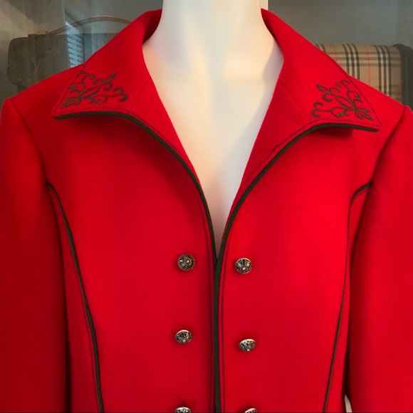 Thalhamer Wool  Blazer Jacket Red Embroidery Size S - Picture 6 of 11